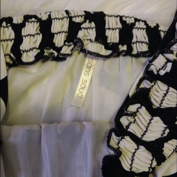 B&W Silky Babydoll Fit & Flare Sans Souci Top - Picture 12 of 14